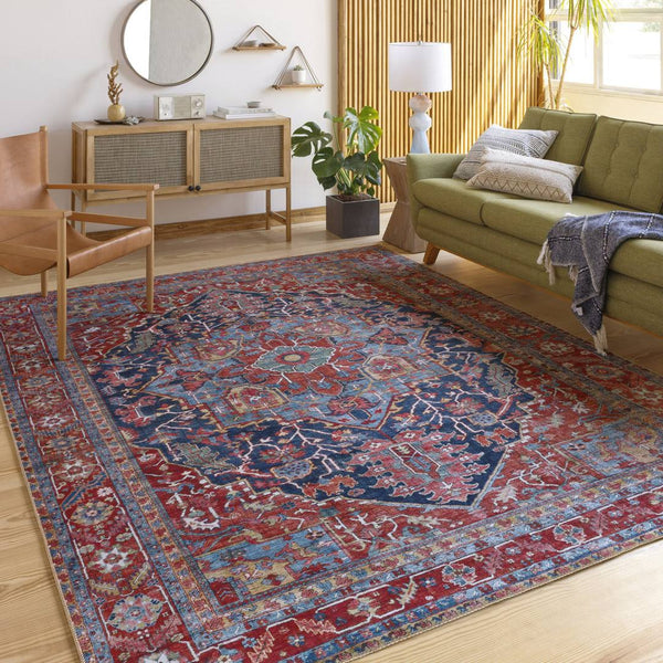 Fleckenstein Oriental Dark Blue/Burgundy/Cream Area Rug Langley Street Rug Size: Rectangle 5' x 7'6"