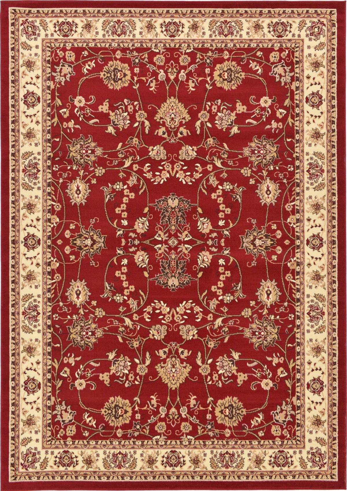 Unique Loom Washington Sialk Hill Area Rug - 7' x 10' Burgundy